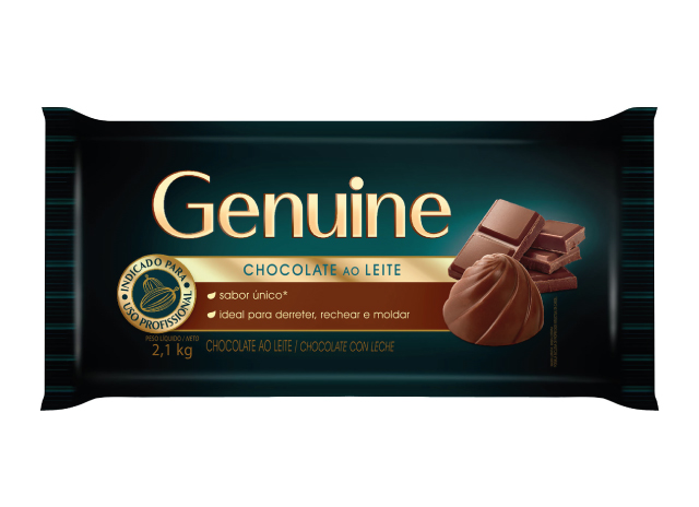 CHOCOLATE AO LEITE GENUINE 2,1 KG ( CX 6 UN)